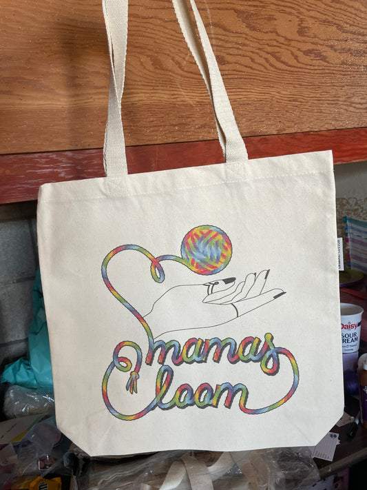 mamasloom logo organic cotton tote